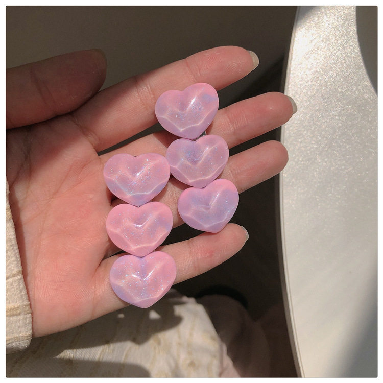 粉色人鱼姬发夹~渐变色少女心甜美可爱侧边夹爱心桃心刘海夹发饰