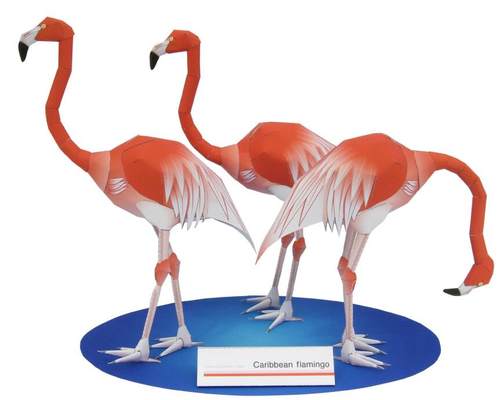 手工DIY拼装火烈鸟动物手办3D折纸创意玩具装饰摆件立体模型材料