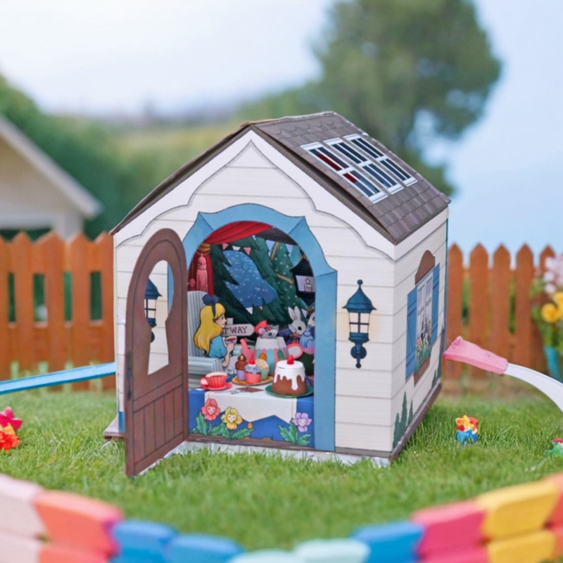 diy小屋爱丽丝小红帽立体故事书场景手工拼装益智3D折纸立体纸模