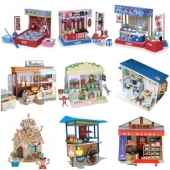 diy小屋日式 材料 商店生活别墅场景益智玩具摆件3D纸模型手工拼装