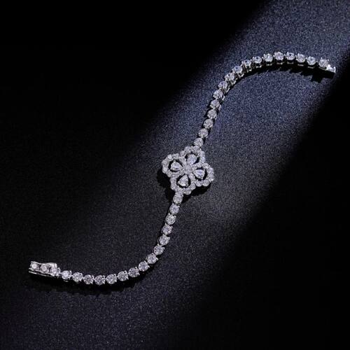 925银莫桑石四叶草满钻手链项链