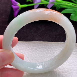 mq实拍58 9平安镯 冰三彩缅甸翡翠玉手镯 珠宝玉手环 12.3