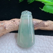 竹节玉吊坠 4.5缅甸翡翠a货精雕冰绿节节高 玉挂件 gp实拍33.5