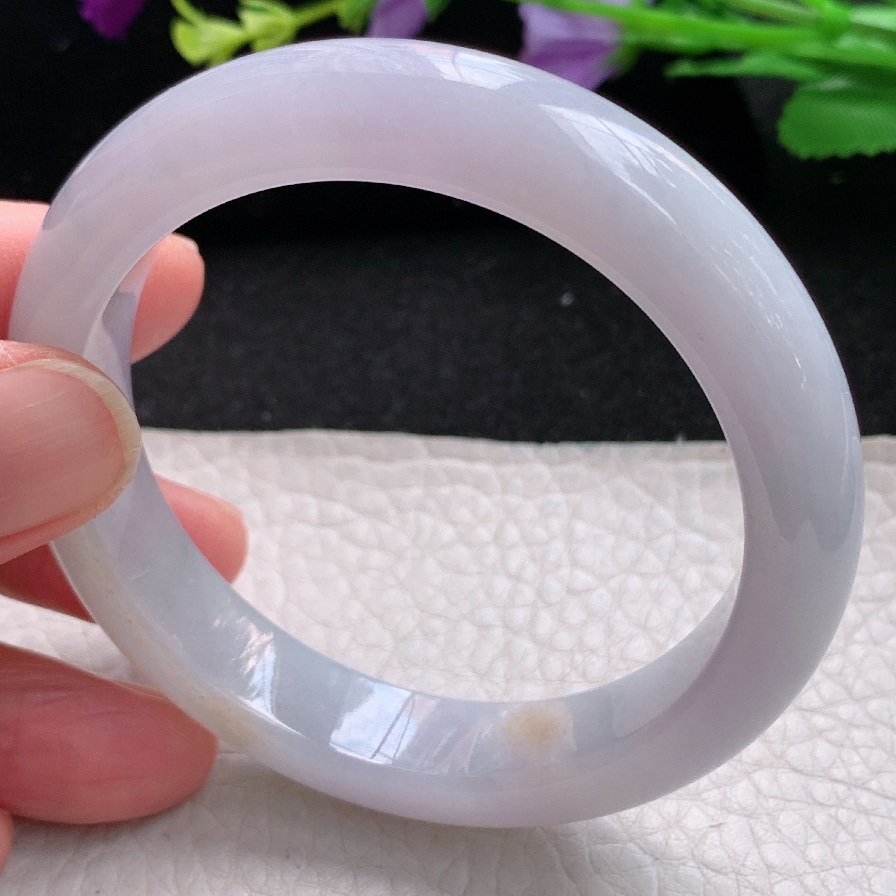 h自然光54*12.3*8.5平安镯 缅甸翡翠玉手镯双彩贵气玉手环 美人镯