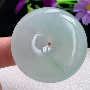 sx实拍45.8 精美时尚 高贵玉坠男款 10缅甸翡翠冰胶大平安扣吊坠