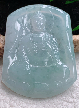 lz实拍53.4*41.3*5.2缅甸A货翡翠晴美阿弥托佛吊坠 翡翠佛祖玉坠