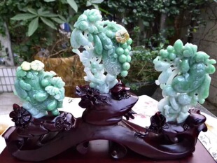 缅甸翡翠三彩黄加绿福瓜飞黄腾达摆件橱窗摆饰福瓜硕果累0.7kg