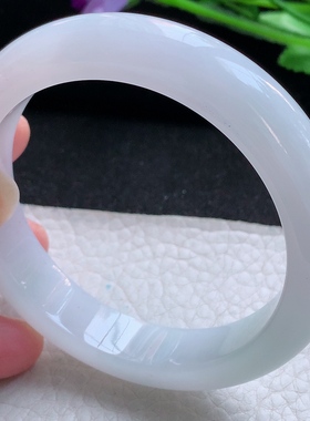 hy自然光57.2*13.5*8.8平安镯翡翠A货玉手镯白月光清秀宽边玉手环