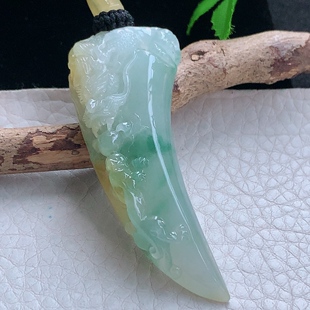 yl实拍58.8*23.5*12.5特色三彩缅甸翡翠霸气望子成龙龙东玉吊坠