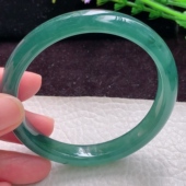 7.3平安镯天然翡翠冰蓝韵秀气宽边玉手镯 mq实拍59 珠宝玉手环