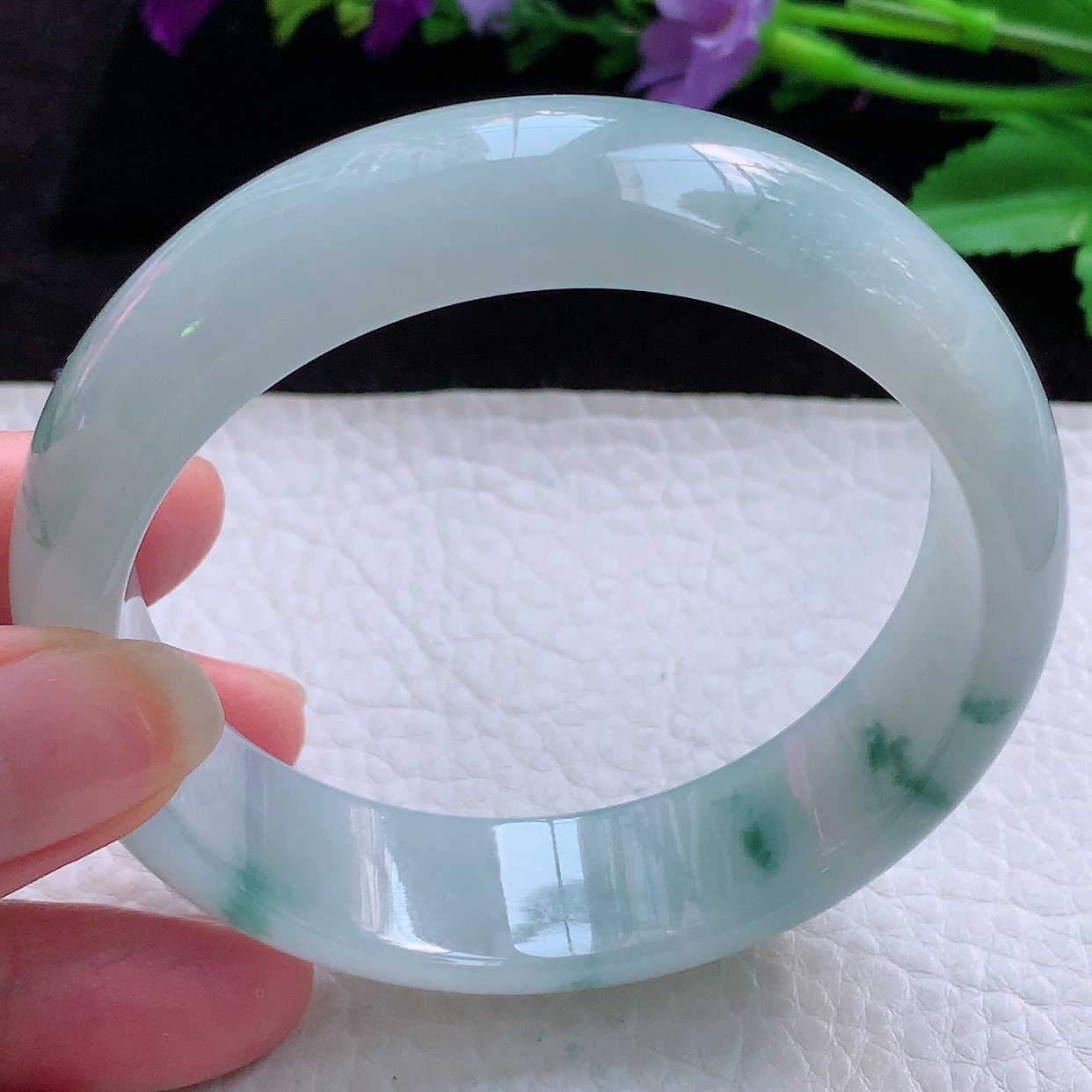 jm实拍59.6*16.8*7.8轮胎镯 缅甸翡翠手镯飘花宽边玉手镯 玉手环