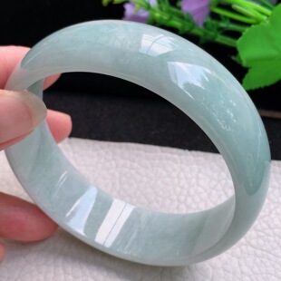 js轮胎款 7臂镯 天然翡翠A货玉手镯精美浅绿正圈大气玉手环