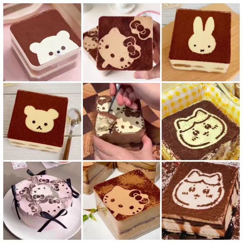 Hello Kitty蛋糕模具提拉米苏模具卡通印花撒粉烘焙模具1个包邮