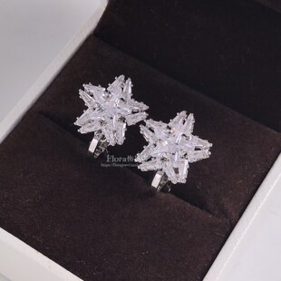 没有耳洞的耳环超闪人造宝石百搭甜美五角星无耳洞耳夹超闪耳饰