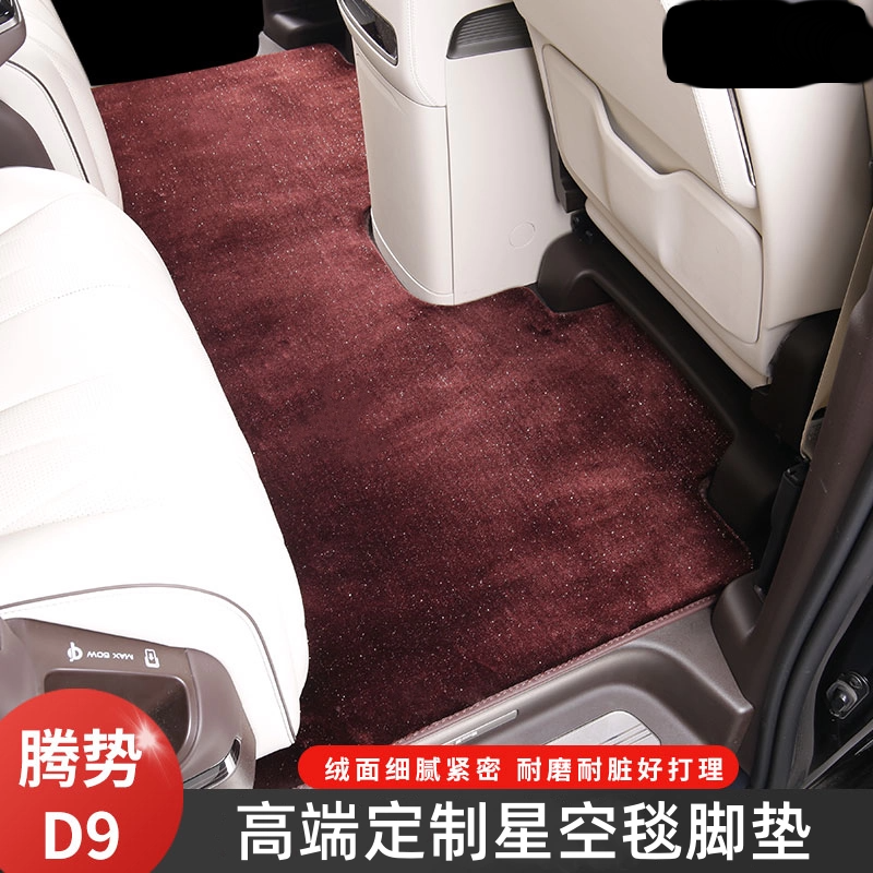 适用2022-2025腾势D9专用星空毯地毯脚垫中排高端定制商务车脚垫