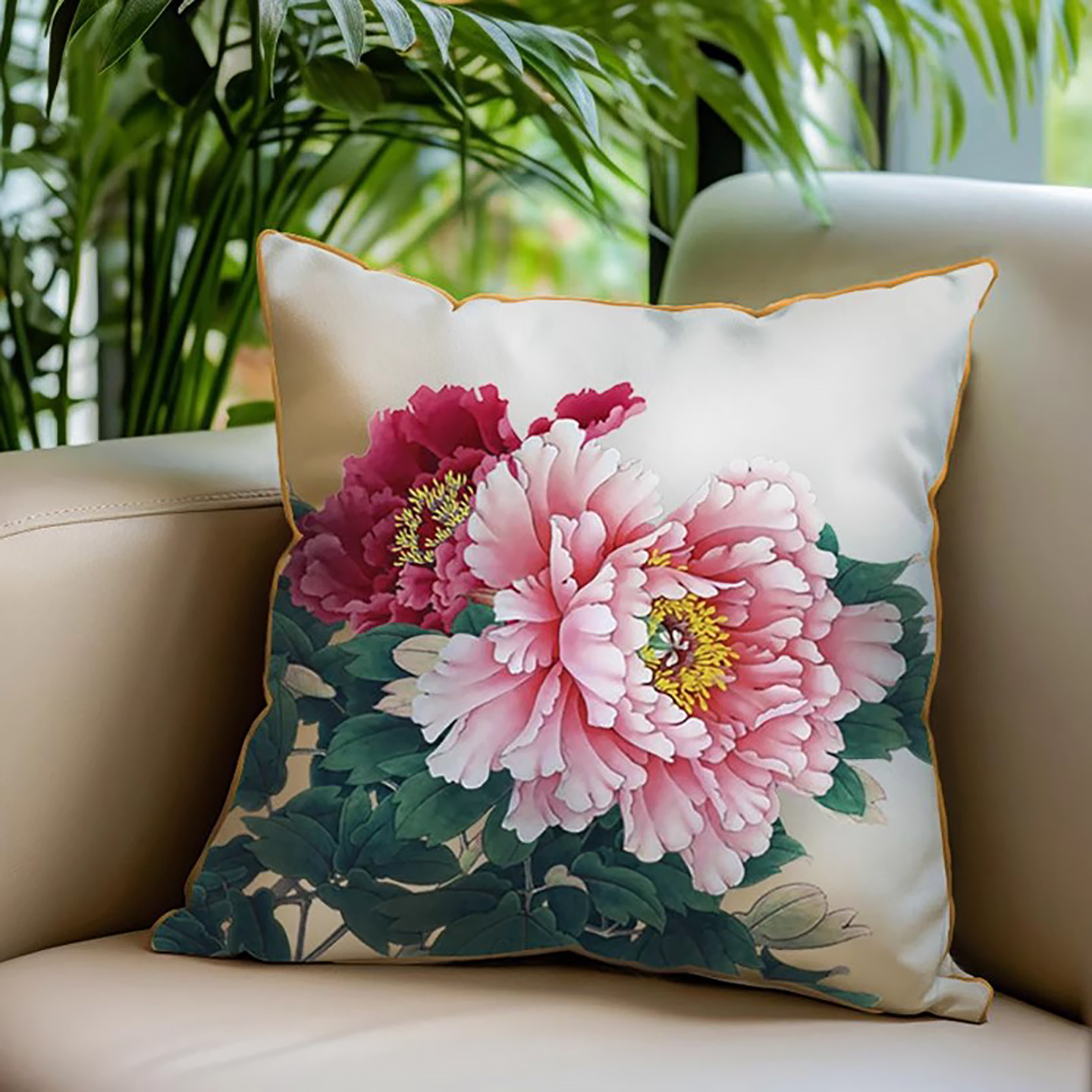 中式靠垫富贵喜庆腰靠抱枕定制