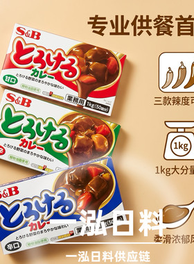 日本进口SB咖喱块爱思必咖喱块日式咖喱咖喱砖餐厅业务装1kg辛口