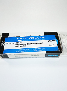 PAL进口单面刀片蓝色碳钢铝背振动切片机刀片100片/盒电镜耗材