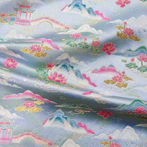 真丝交织宋锦布料新中式国风旗袍汉服面料连衣裙布艺马甲非遗布料