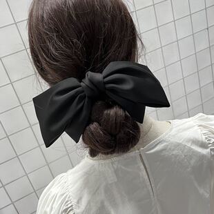 杨紫吴瑾言同款高级感黑色大蝴蝶结发夹后脑勺发饰顶夹发卡子头饰