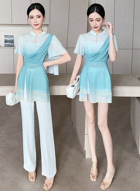 渐变色新中式酒店工作服套装美容师工服按摩SPA水疗馆衣服技师服