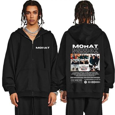 Morat Double Sided Print Zipper Hoodie Men Women Vintage Fas