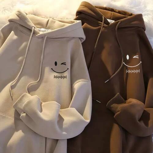 Men's Smiling Face Funny Fashion Couple Hooded Sweater Ameri