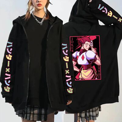 HUNTER×HUNTER Hisoka Morow Anime Zipper Hoodies Men Fashion