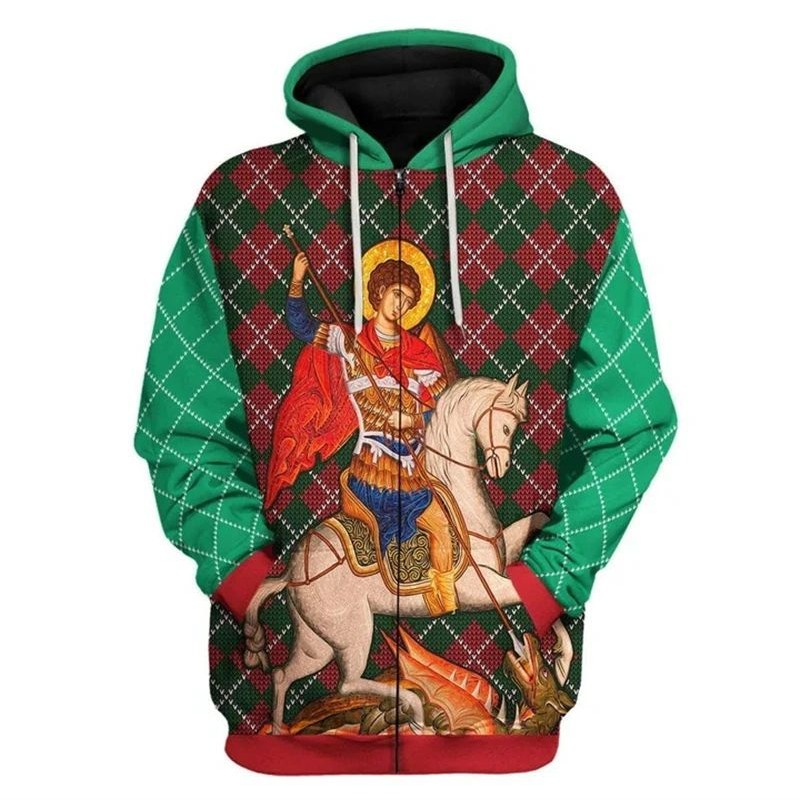 Christian Jesus Hoodies 3D Printed Man Women Fashion Y2K Zip