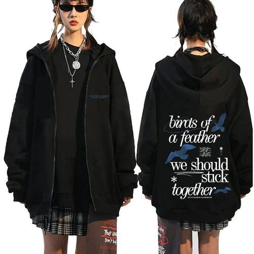 Birds Of A Feather Hit Me Hard And Soft Zipper Hoodie Men Wo