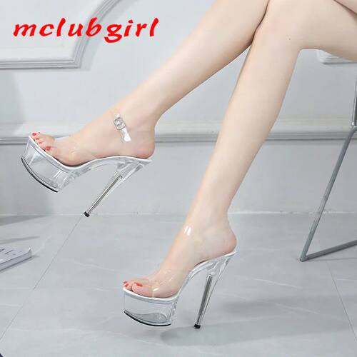 Mclubgirl 34-43 Summer Sexy Super High Heels 15CM Stiletto W
