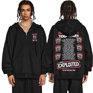 Rock Band The Exploited Disorder Tour 2023 Zip Up Hoodie Ske