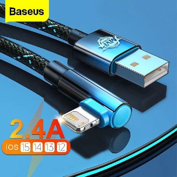 Baseus 90 Degree USB Cable For iPhone 13 12 11 Pro Xs Max X