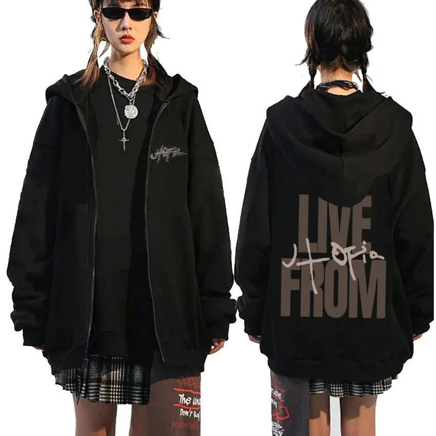 Cactus Jack Graphic Zipper Hoodie Utopia Live From Jacket Me