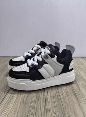 女士头层牛皮休闲鞋时尚厚底板鞋35-39码真皮女鞋秋冬款