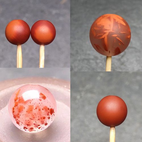 川料南红玛瑙圆珠11+柿子红火焰玫瑰红满肉手工打磨单珠手串配珠