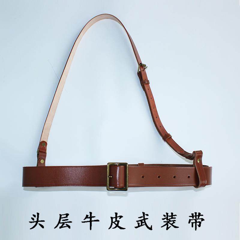 真牛皮古铜宽皮带外腰带武装带