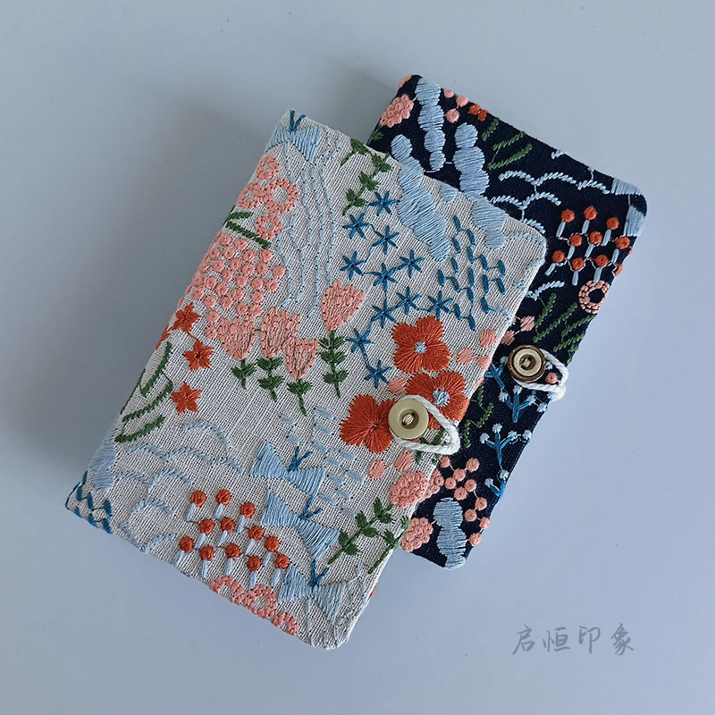 A5A6布艺刺绣花海记事本