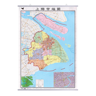 【2026新版】上海市地图挂图高清彩印 双面覆膜防水加厚版1.1*0.8米 政区交通铁路高速旅游商务办公会议室用装饰地图