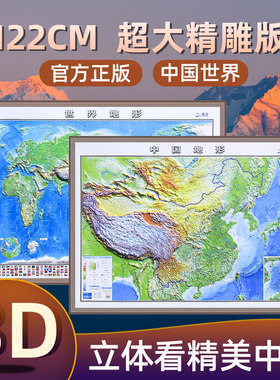 中国和世界3D立体凹凸地图超大版