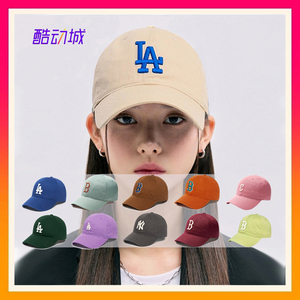韩国正品ML­­B帽子软顶小标NY棒球帽夏显脸小男女情侣LA鸭舌帽