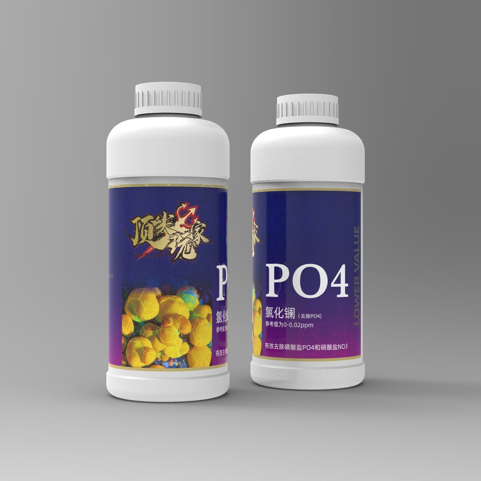 顶玩家海水鱼缸去除PO4添加剂氯化镧滴定溶液消除磷酸盐水质稳定