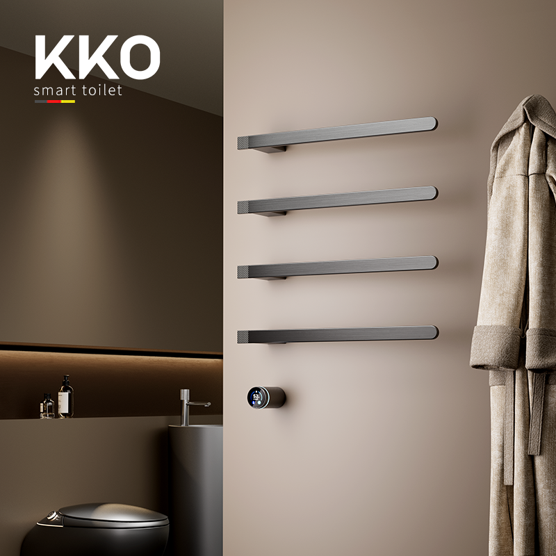 KKO暗装687电热毛巾架智能碳纤维加热烘干嵌入式竖浴巾架