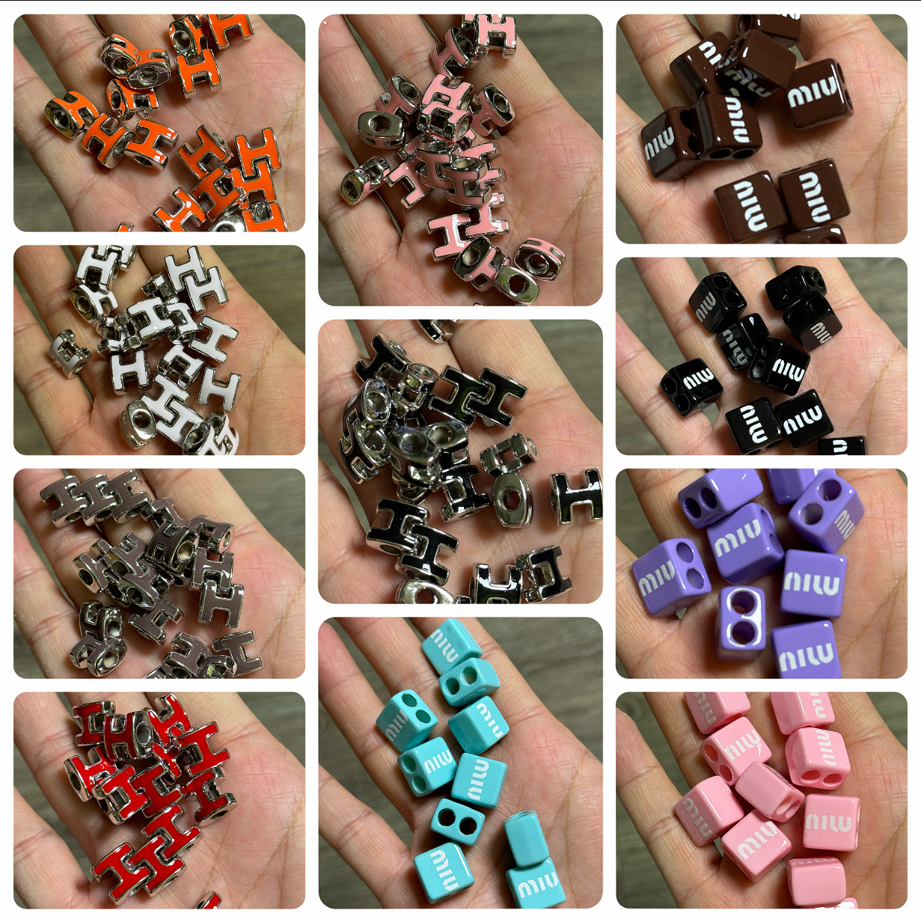 亚克力大牌风烤漆miu双孔方pop牌三丽鸥DIY手机包链笔钥匙扣配饰