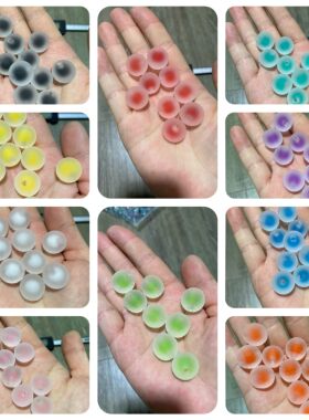 K12-16春夏磨砂雾面橡皮糖心珠中珠可百搭珠Diy手机包链钥匙配饰