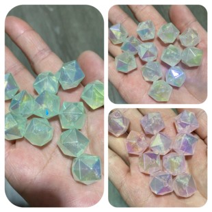 陈明充粉菱形通孔珠梦幻甜美百搭DIY手机包链钥匙扣车挂手作配饰