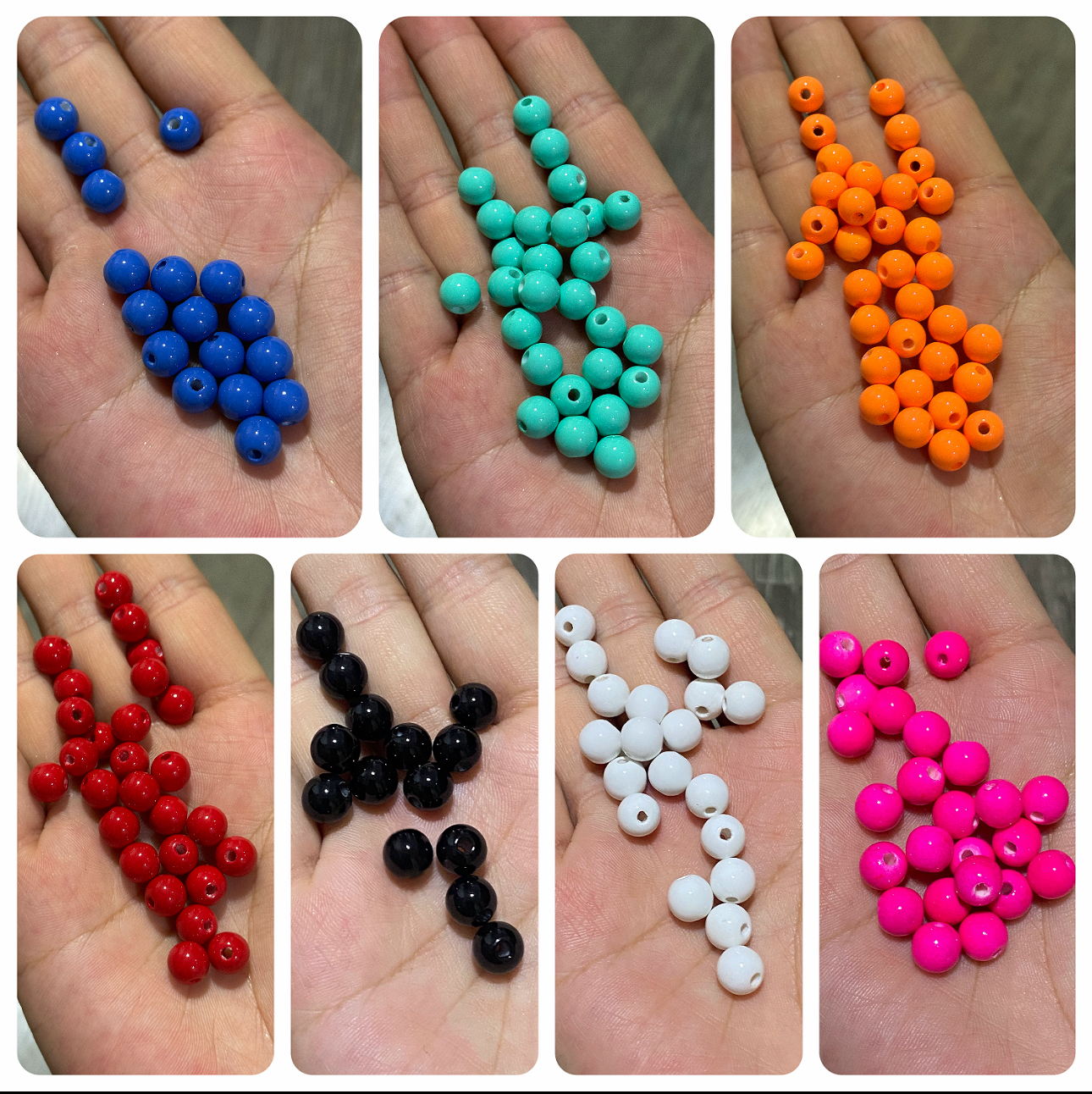 k6K8烤漆欧美骚粉甜酷通孔圆珠百搭个性DIY手机包链项钥匙扣配饰