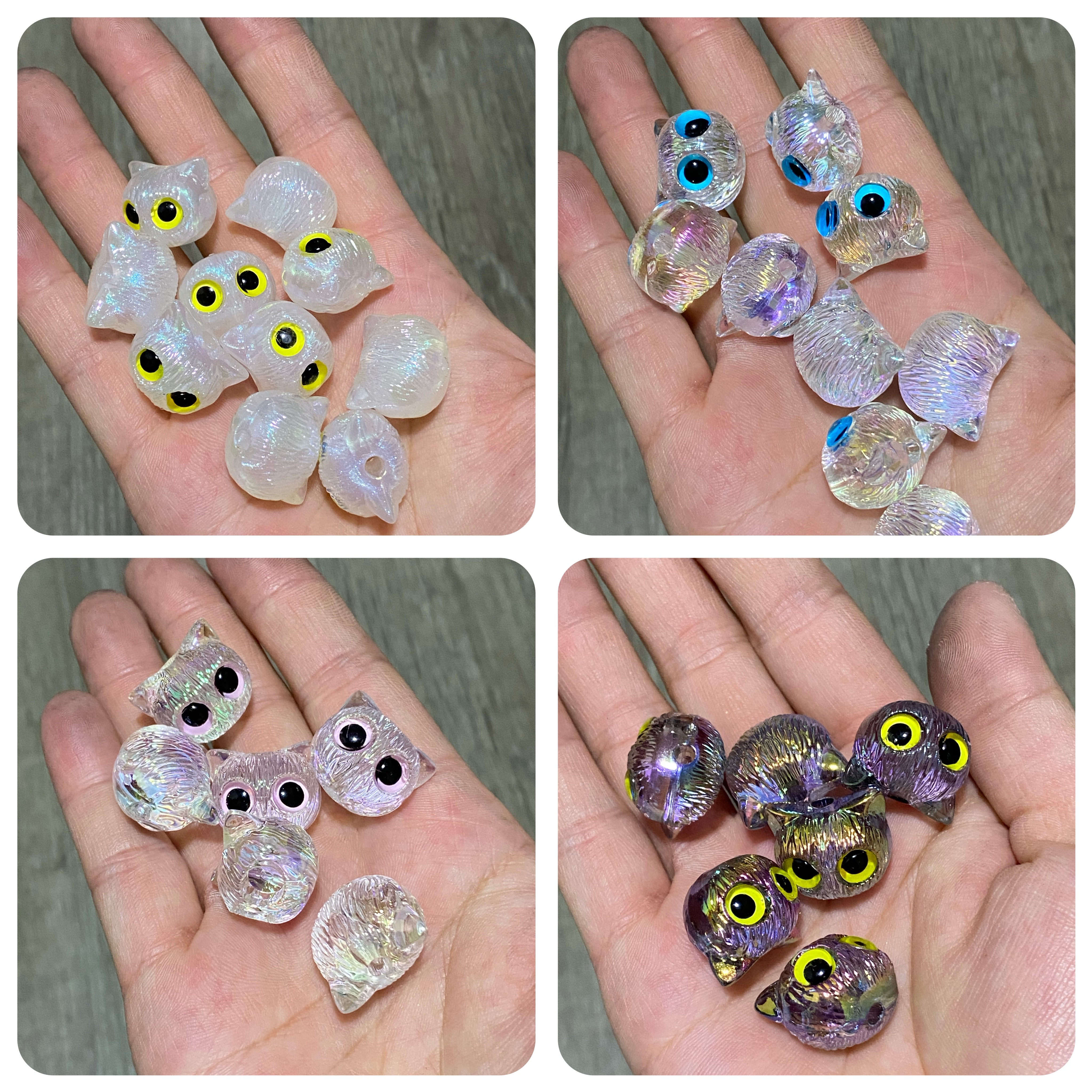 爆款猫头黑白大眼可动欧美竖孔百搭可爱diy手机包链钥匙扣女配饰