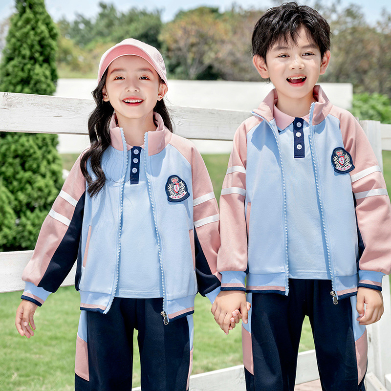 小学生校服冲锋衣三件套儿童班服运动会年级套装幼儿园园服春秋装