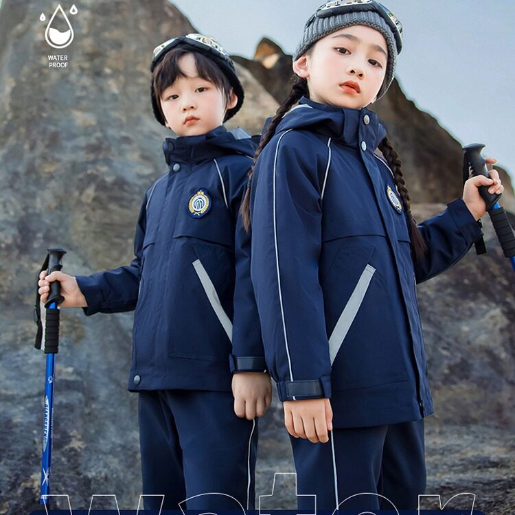 玩酷熊中小校服套装班服儿童幼儿园园服春秋冬冲锋衣三件套潮